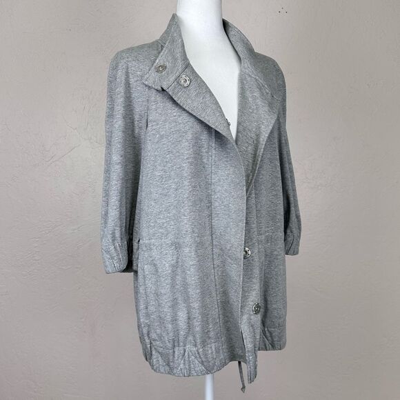 NWT St. John Sport Loungewear Jacket and Pant Set in Heather Gray Melange M - Picture 4 of 16